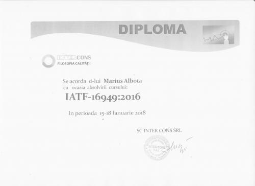 Certificare IATF 16949-2016