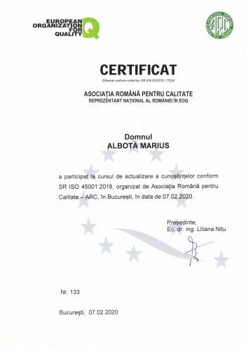 Certificat-actualizare ISO 45001-2018