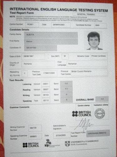 British-Council IELTS Certificate 2003